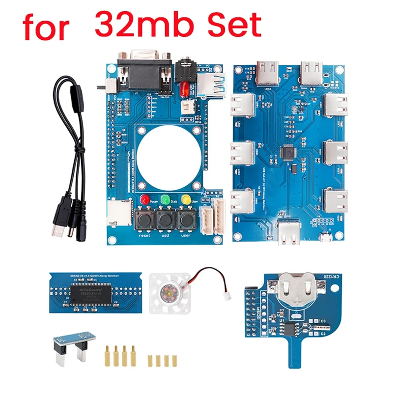 

Комплект материнской платы Mister FPGA 32 МБ + USB-концентратор V2.1, аксессуары