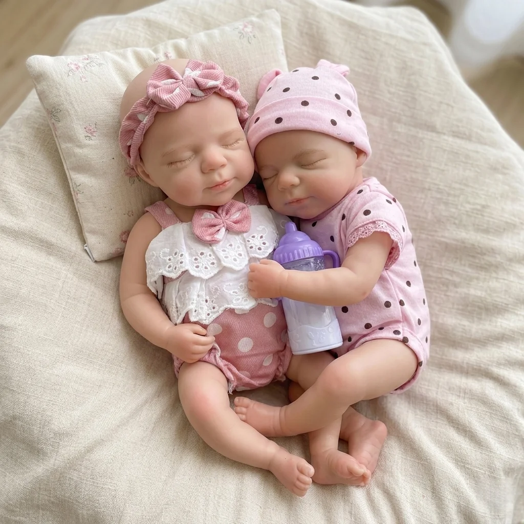 33cm Pascale Open Mouth Solid bebe reborn de silicona Girl Doll Washable Body Lifelike Reborn Girl Doll for Family's Gift