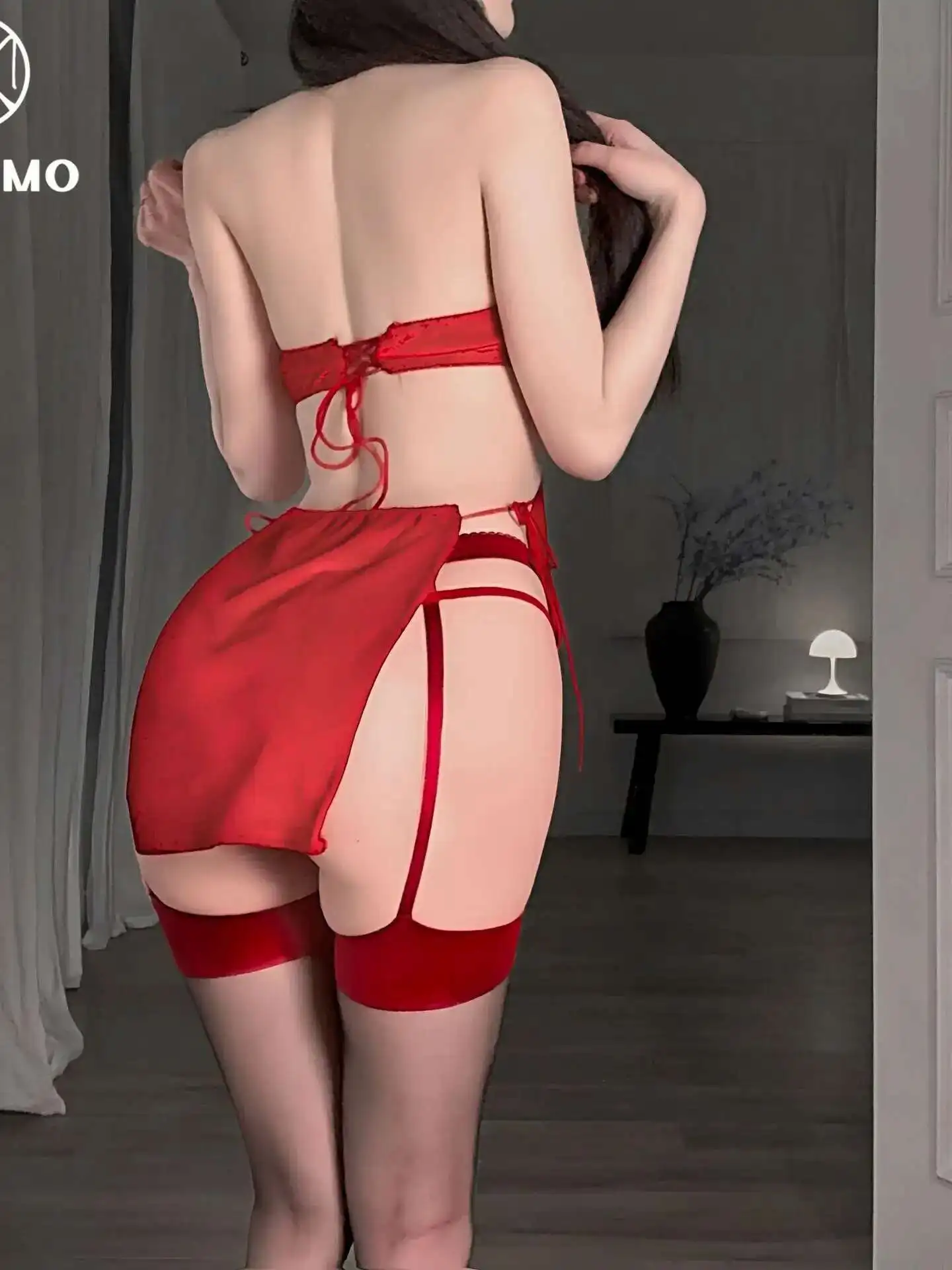 Sweet Mini Dress Cosplay Bandage Tank Mini Dress Fashion 2025 New Hot Sexy Cheongsam Uniform Seductive Dress Elegant OW9C