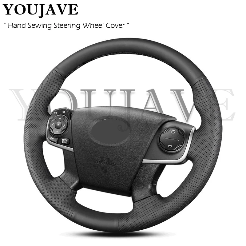 

Для Toyota Camry XV50 2011-2014: Чехол на руль из замши и натуральной кожи, не скользящий, для самостоятельной установки, аксессуар для авто
