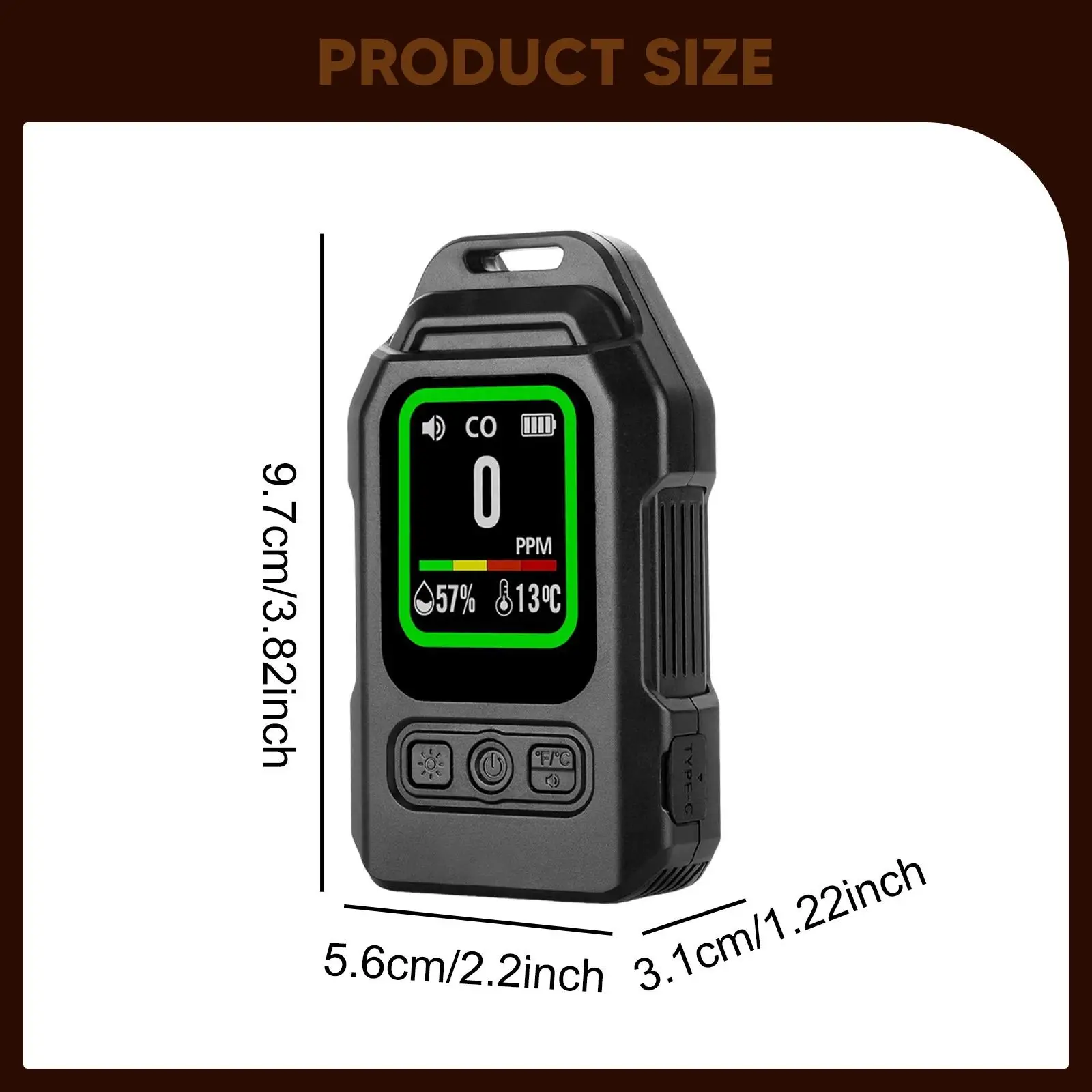 Carbon Monoxide Detector Easy Read Portable CO Detector for Travel Tent Home