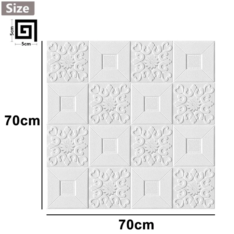 70x70cm Foam Ceiling Stickers Panel Roof Decal 3D Stereo Self Adhesive DIY Wallpaper Home Wall Decor Living Room Kid Bedroom