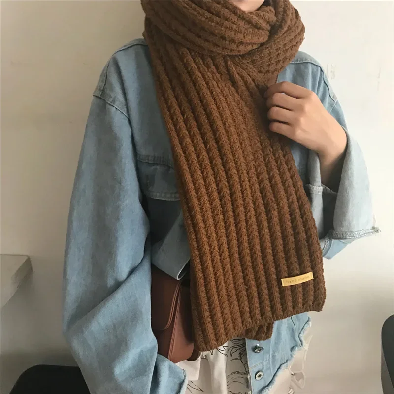 Women Winter Scarf Knit Spring Unisex Thick Warm Winter Scarves Long Size Male Faux Cashmere Warmer Soft Women Scarves