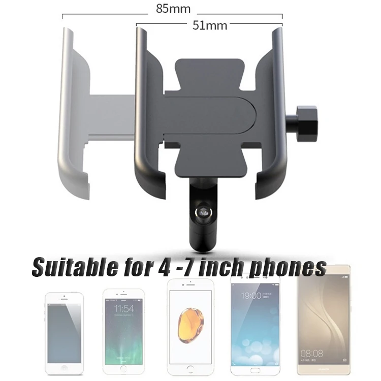 Motorcycle Phone Holder Strong Aluminum Alloy Handlebar Mount for 4 to 7