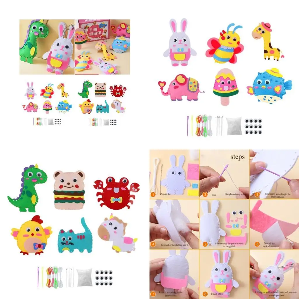 

Детский швейный набор для рукоделия, материалы из нетканых материалов для творческого дизайна сумок и развития навыков