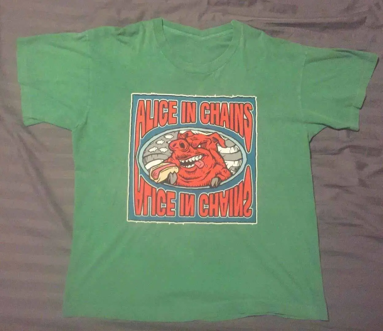 

ALICE IN CHAINS CONCERT A PIG 1996 Shirt 1 side Green Unisex S-5XL LI982