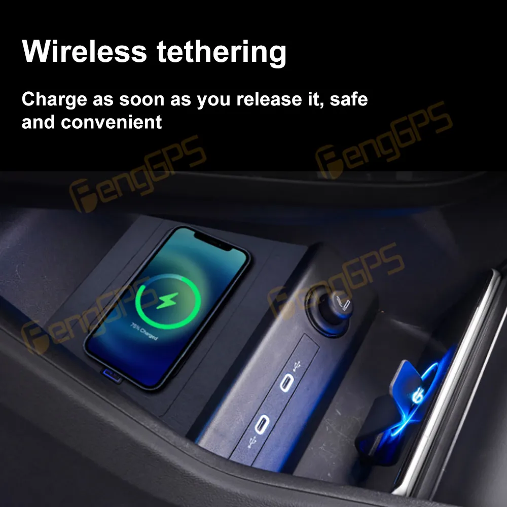 

Newest Car Wireless charger Special On-board QI Phone 15W Fast Charging Panel Car Accessories For Audi Q4 e-tron 2022 2023 2024