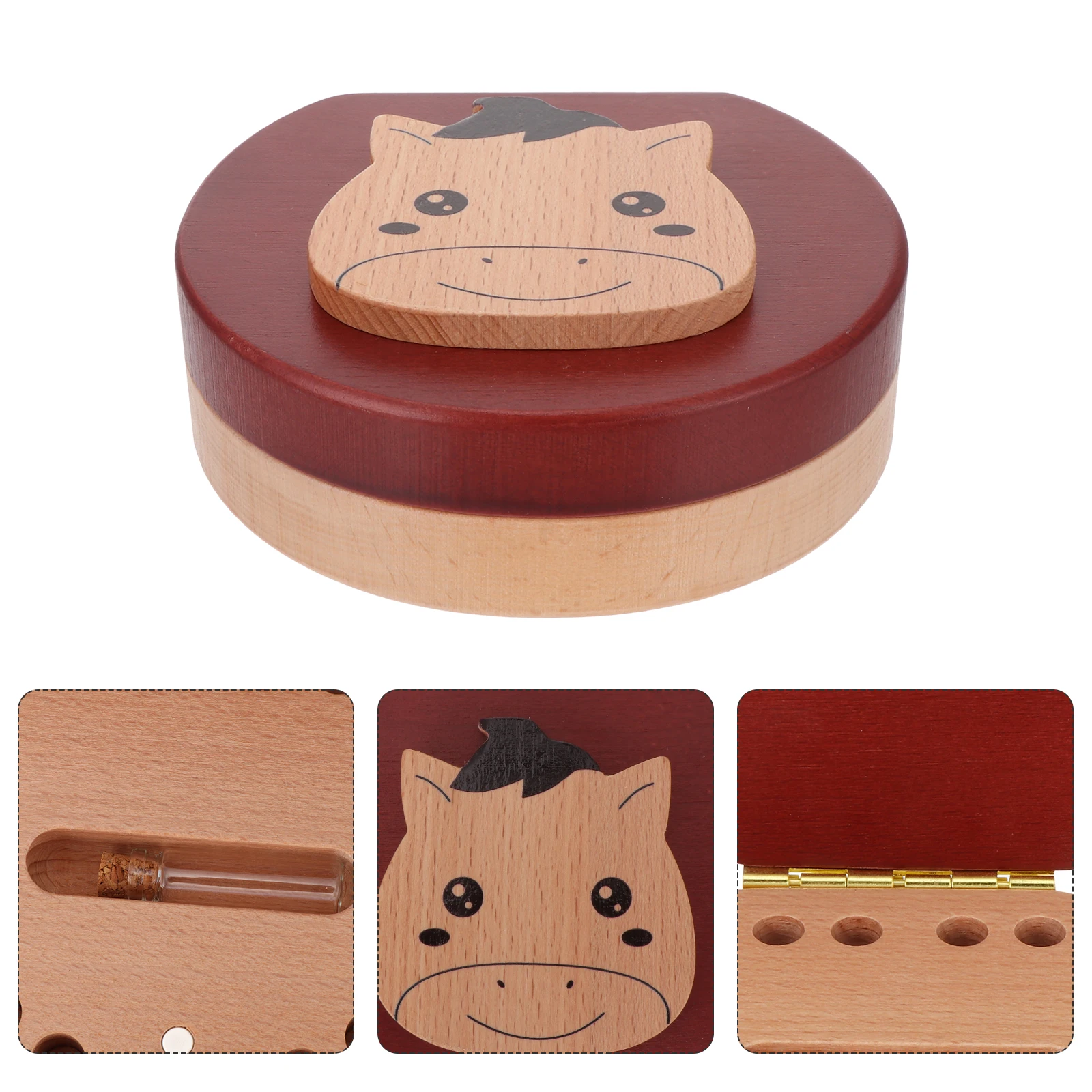 

Wooden Baby Tooth Box Keepsake ganizer Case for Children Tweezers Bottle to Save Deciduous Teeth Fetal Hair Memorial Container