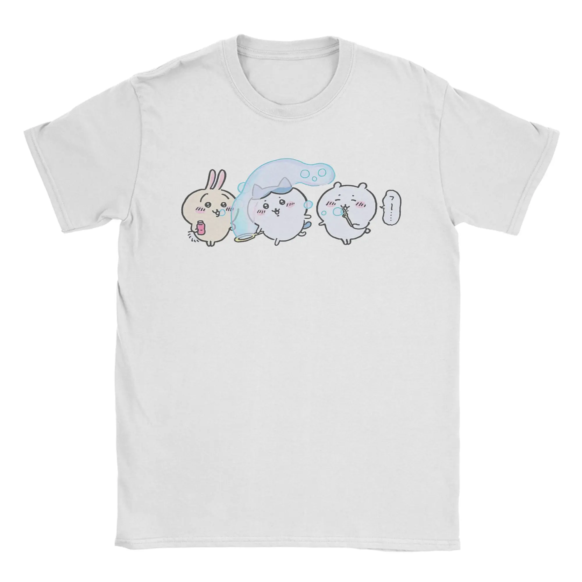 

Chiikawa Usagi Hachiware Blow Bubbles футболка мужская хлопковая футболка для отдыха с круглым вырезом милые футболки с короткими рукавами летние товары