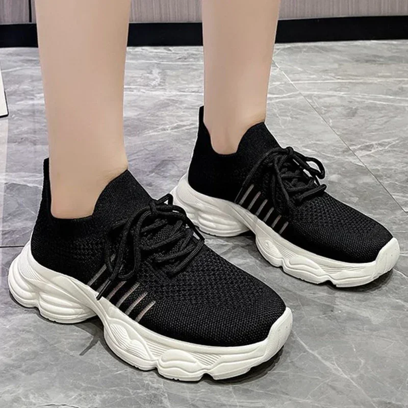 

Women's Sneakers Casual Solid Thick Platform Sneakers for Women Spring Autumn Breathable Mesh Sports Shoes Woman Outdoor Shoes