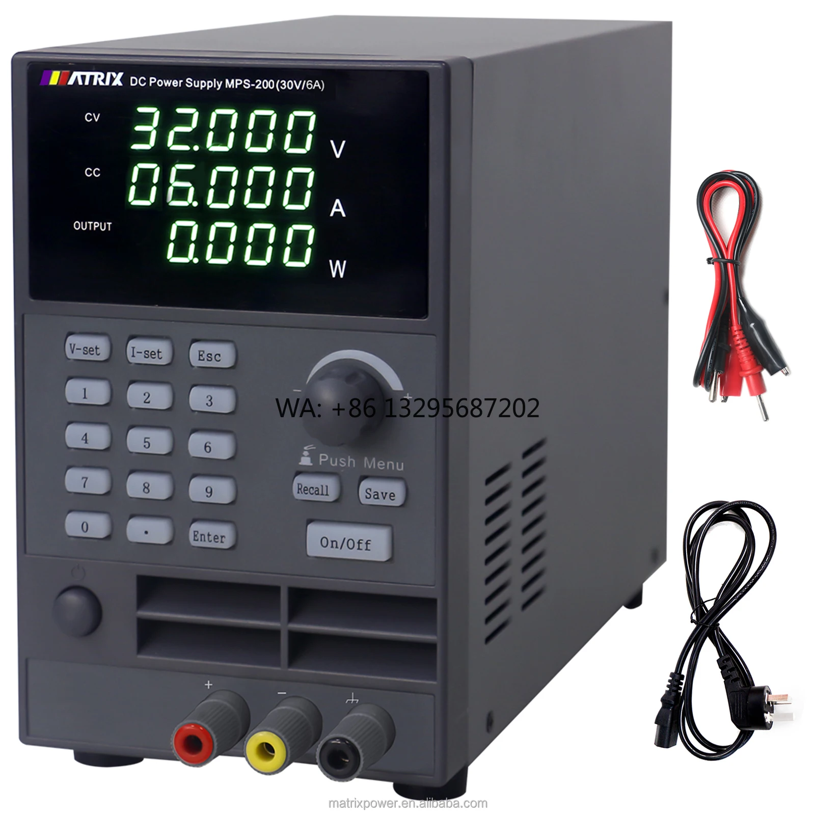 

32V 6A Programmable Single Output DC Power Supply for Industry and Laboratory Use with RS232 RS485 USB Interfaces