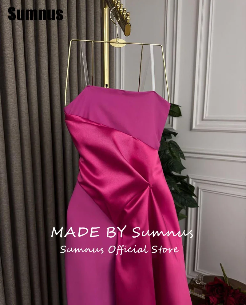 SUMNUS Elegant Mermaid Evening Dress Simple Strapless Floor-Length Celebrity Dresses Formal Gown Women Contrast Color Customized