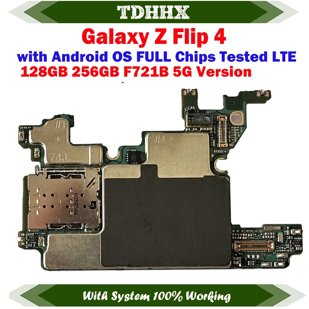 5G Version Motherboard With Chips For Samsung Galaxy Z Flip 4 F721B Unlocked Mainboard High Quality Logic Board