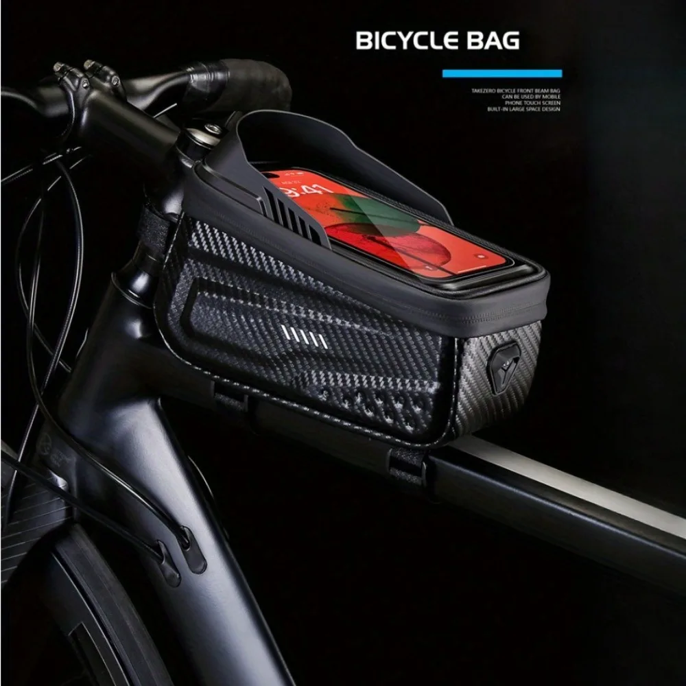 Bicycle Top Tube Bag, Frame Bag, Hard Shell Bag, Waterproof Mountain Bike Mobile Phone Bag, Saddle Bag, Cycling Equipment