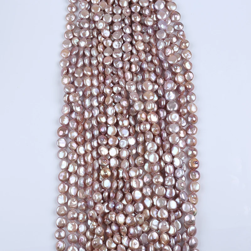 

13mm natural pink color real loose freshwater coin pearl beads strand