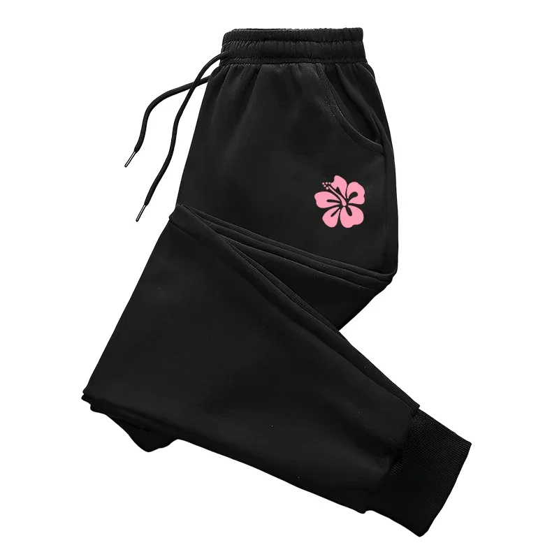 2025 Brand New Woman Casual Sweatpants Cute Flower Print Jogger Pants Female Home Outdoor Comfort Breathable Pure Color Trousers