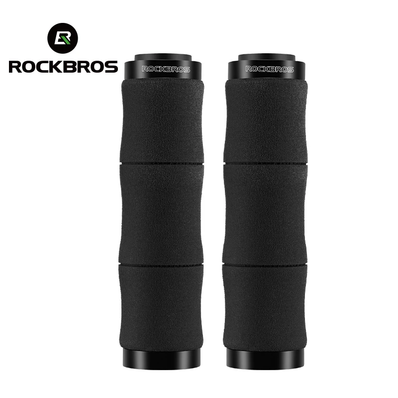 Manopole per bicicletta ROCKBROS Manopole per manubrio con giunto in bambù Tappo antipolvere Manopole per manubrio per mountain bike in alluminio morbido EVA MTB Parti di ciclismo