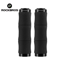 ROCKBROS Bicycle Grips Bamboo Joint Handlebar Grips Dust Plug Soft Aluminum EVA MTB Mountain Bike Handlebar Grips Cycling Parts