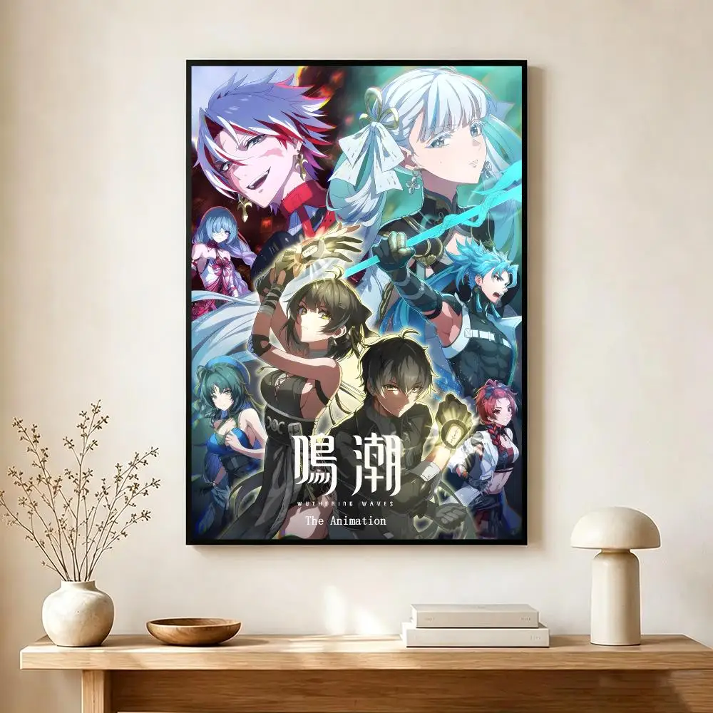 Immersive Game W-Wuthering Waves Poster Lightweight Self‑Adhesive PP Wall Decal for Study Living Room Bedroom Decor Gift