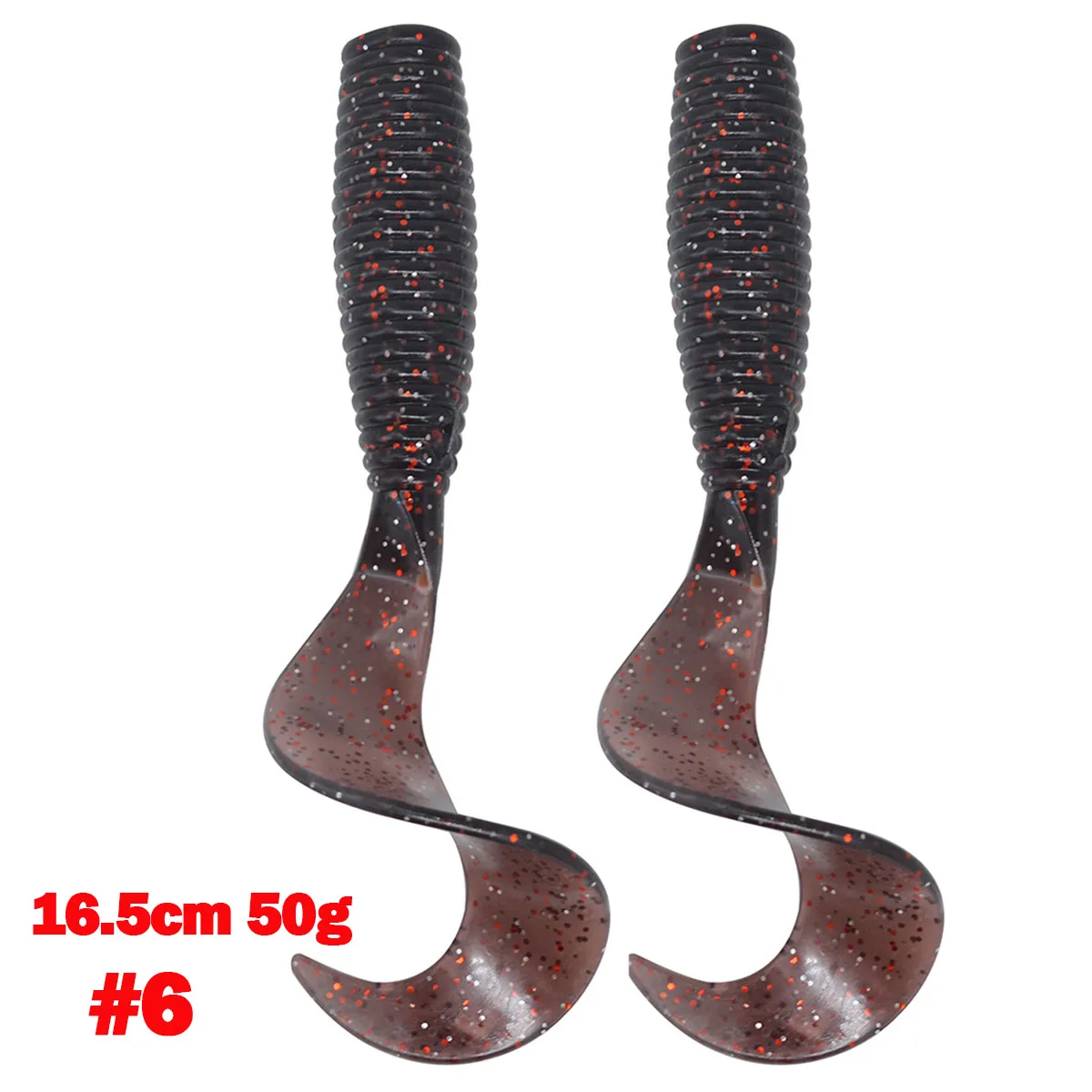 165mm/50g 2pcs Fishing Soft Lures Artificial Silicone Big Grub Wobblers Carp Swimbait Jigging Worm Fishing Tackle