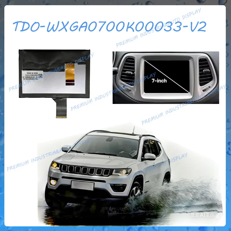 

7-дюймовый сенсорный ЖК-экран для замены для COMPASS 2018-2020 TDO-WXGA0700K00033-V2 LMB5K00057 BL-A, ЖК-дисплей для автомобильной магнитолы