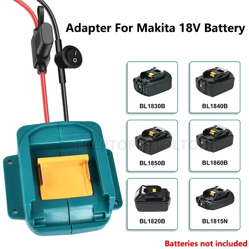 Car Jumper Cables DIY Adapter For Makita/Dewalt /Milwaukee 18V Battery Jump Starter Automotive Booster Cables With Fuse Switch