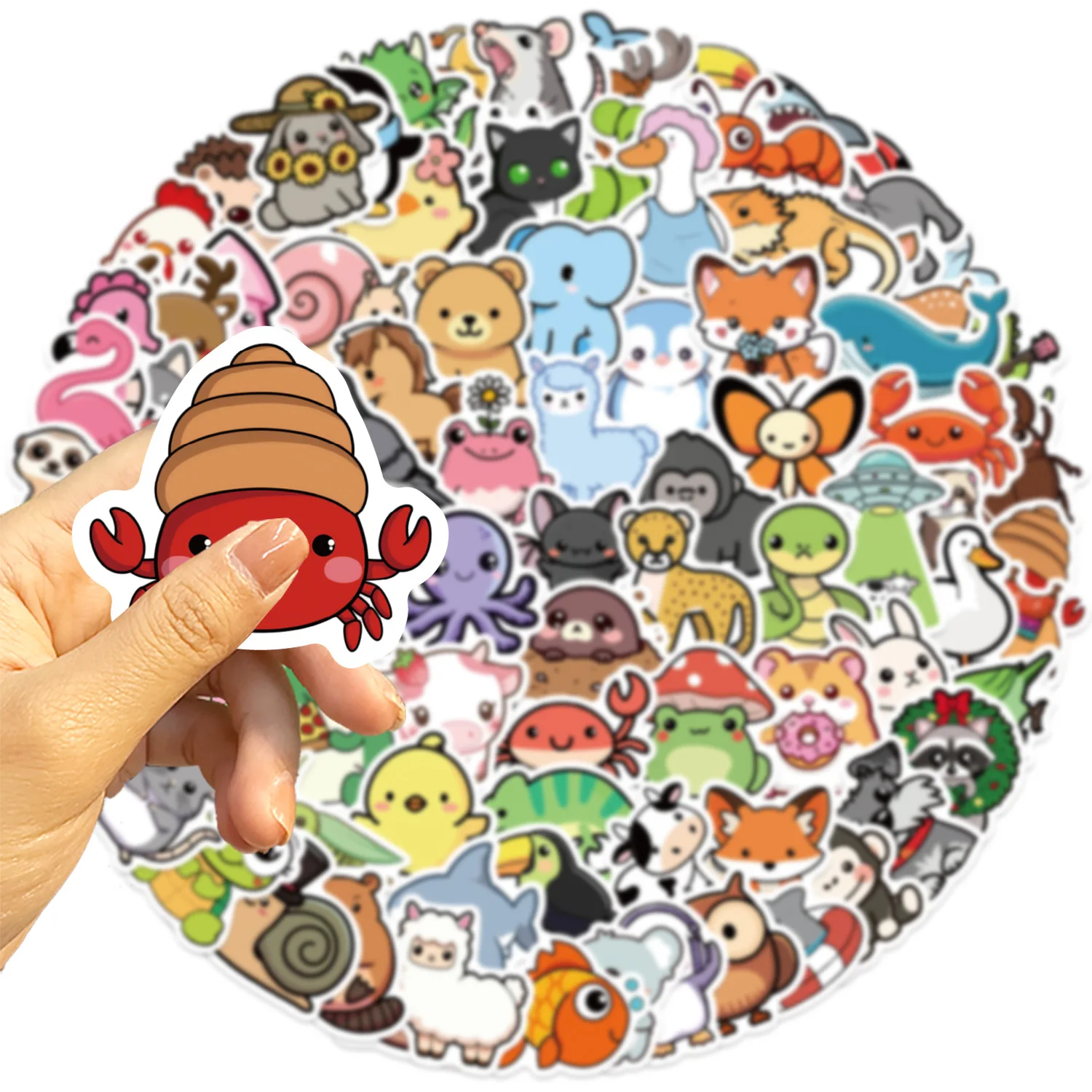 100/200PCS Simpatici Animali Misti Cartoon Graffiti Adesivi FAI DA TE Telefono Chitarra Laptop Notebook Valigia Tazza Adesivo Impermeabile Giocattolo Del Capretto