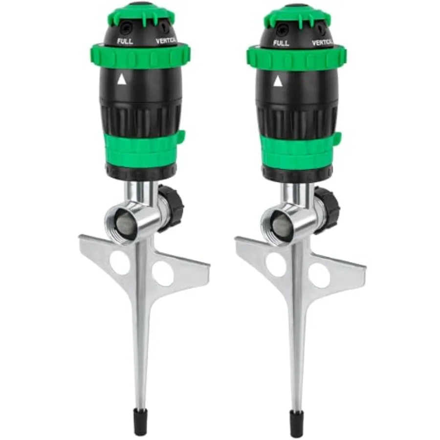 

Gear Drive Sprinkler with Metal Spike Base 5-Pattern Heavy Duty Gardening Watering System Multi-Adjustable Lawn Sprinkle for Ga