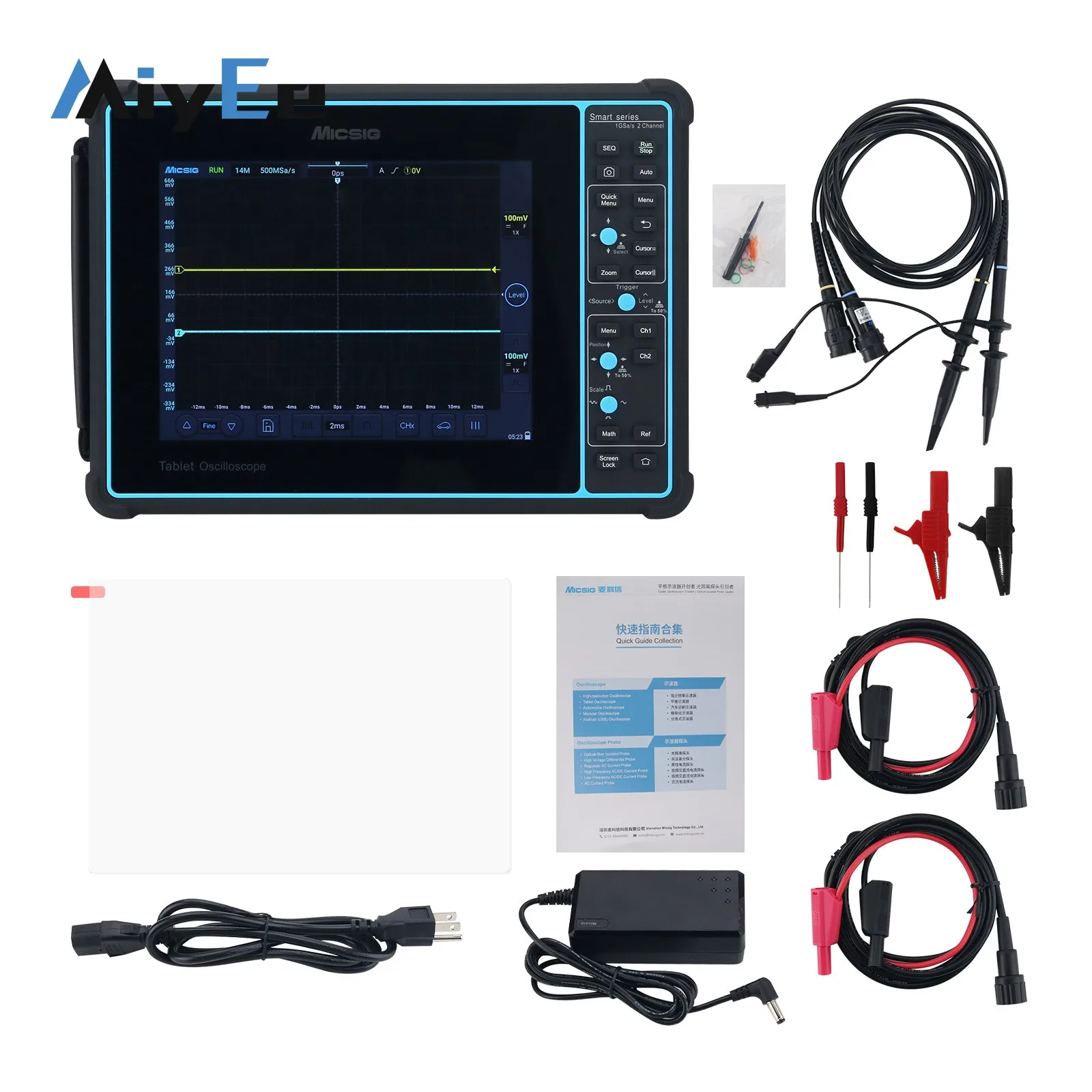 Micsig SATO2002 200MHz 1GSa/s 2CH Automotive Oscilloscope Tablet Oscilloscope Supports Bus Decoding