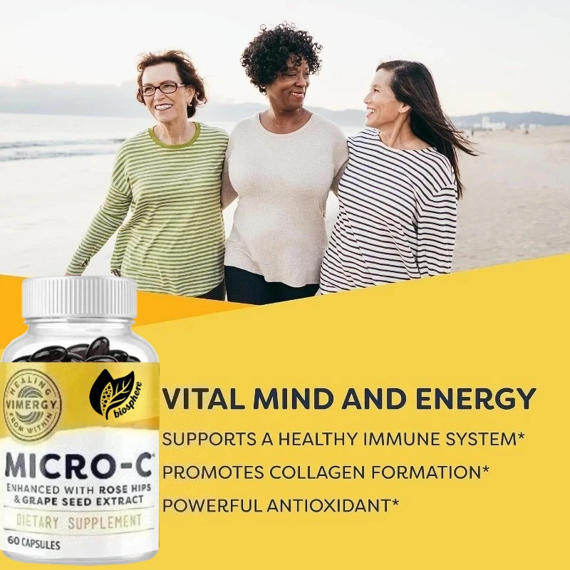 

Vitamin C Capsules for Immune Health, Promotes Collagen Production, Supports Healthy Bones, 60 Capsules, 500mg Per Capsules