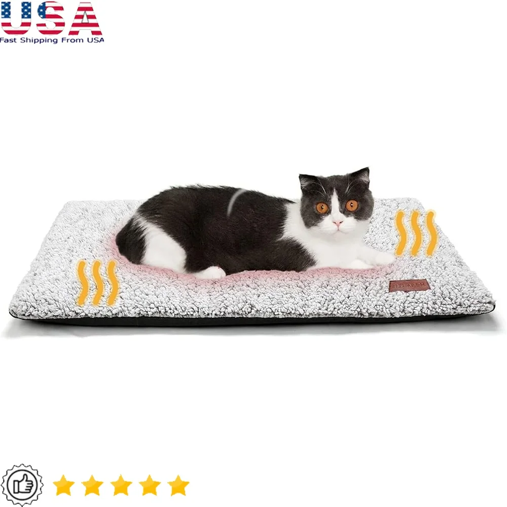 

Self Warming Cat Bed Thermal Pet Pad Self Heating Dog Mat Indoor Outdoor Cozy Fluffy Removable Cover Lightweight Portable 24x18