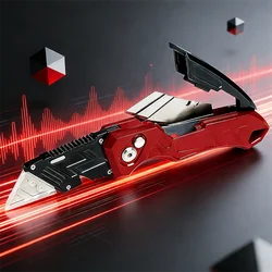 Box Cutter with Blade Storage Folding Utility Knife with Extra Blades for Cardboard Carton Anti-slip Handle Quick Replace Blade