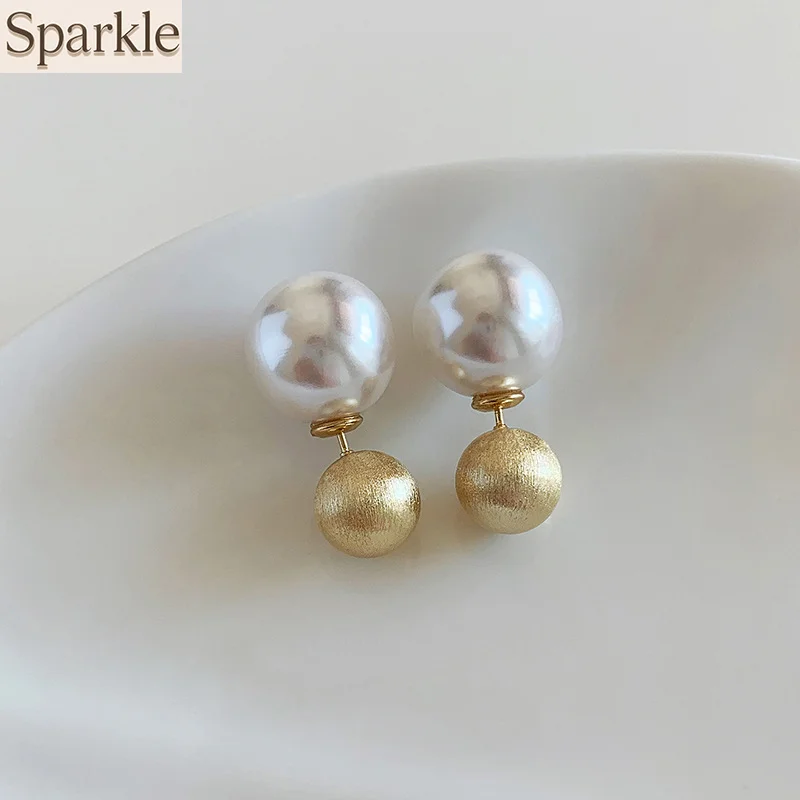 New French Retro Pearl Earrings for Women Convertible 2-in-1 Design Luxury Elegant Grand Vibe Must-have High-end Ear Jewelry
