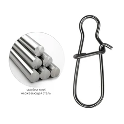  100pcs Stainless Steel Fishing Connector Fast Clip Lock Snap Swivel Solid Rings Safety Snaps Fishing Hook Tool Snap ﻿