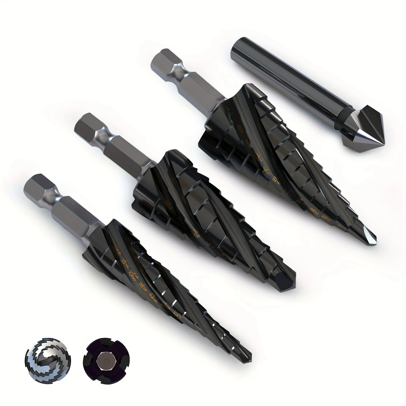 M35 Step Drill BitsCobalt & High-Speed Steel Kit For Metal, Stainless Steel, Aluminum, Wood, Plastic - Impact Ready