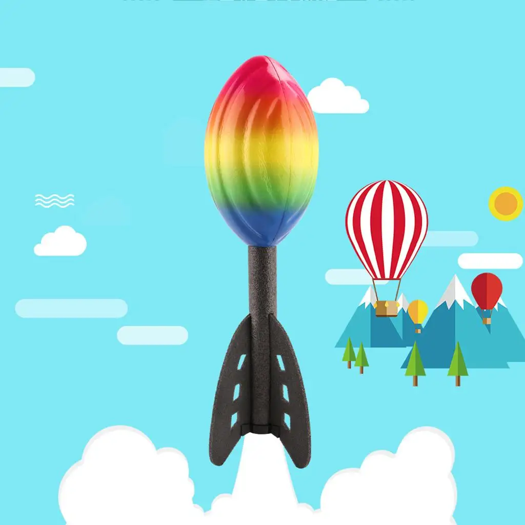 Rainbow Colorful Foam Hand Launch Rocket Mini Airplane Indoor Outdoor Toys