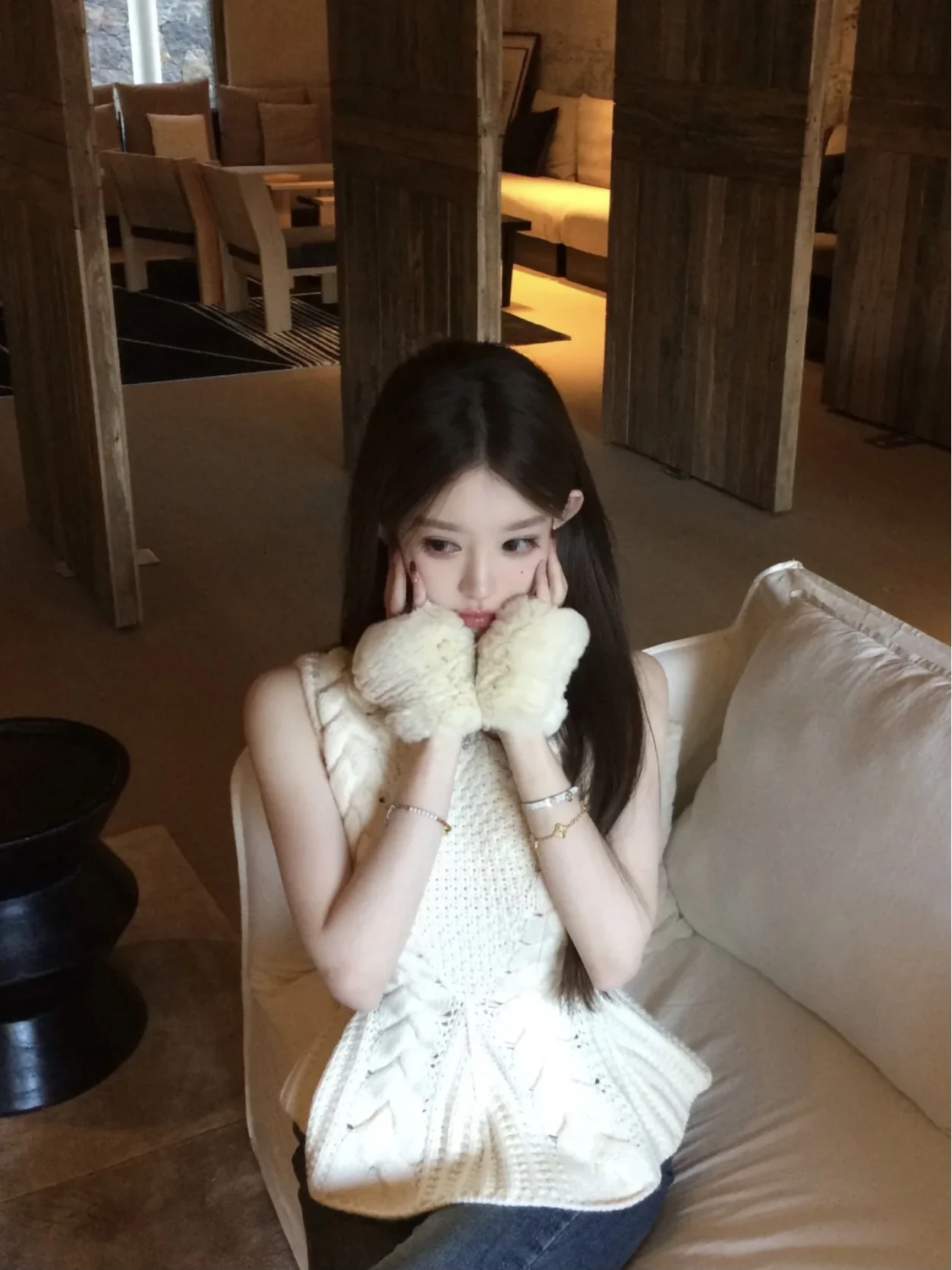 Koreanische Sle Summer ort Sve Strickweste Damen Sweet Chic Base Layer Top mit Rüschen Design Svel Slim Fit Base L...