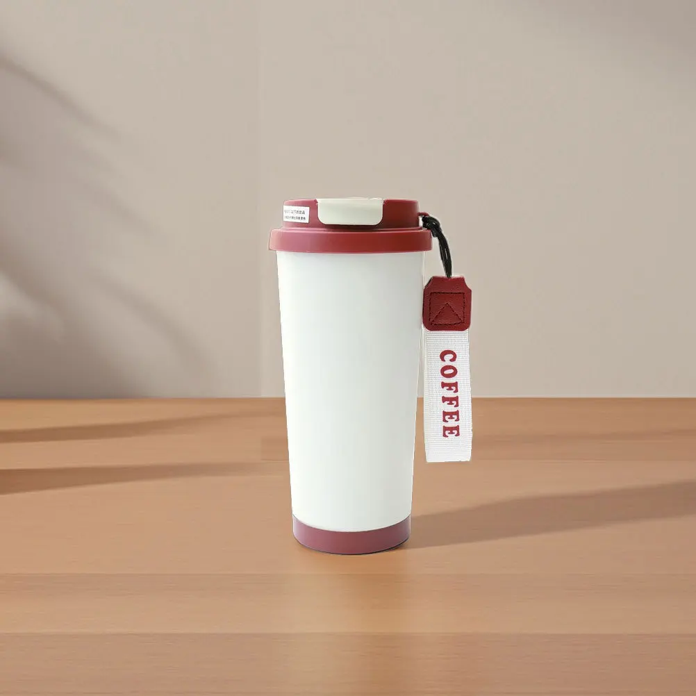 

Insulated Coffee Tumbler Travel Mug Dual Drinking Spout Portable Hot Cold Stainless Steel Thermal Cup Men Women