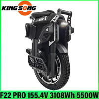 Kingsong F22 Pro 155.4V 3108Wh Samsung 50S ​Battery 5500W ​Rated Power 12000W Max Power 20inch ​Tire Idle Speed 130+km/h ​IPX6