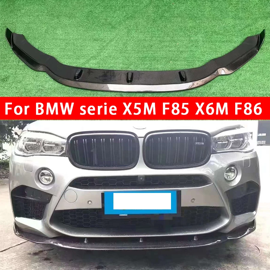 For BMW X5M F85 X6M F86 Carbon Fiber Front lip Car Front Bumper Diverter Spoiler Diffuser Front lip chin Upgrade body kit