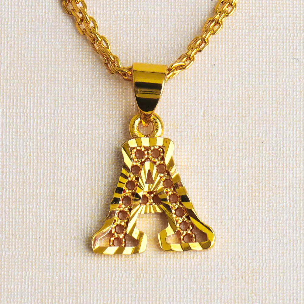 YM Letter Pendant Necklace Gold 4