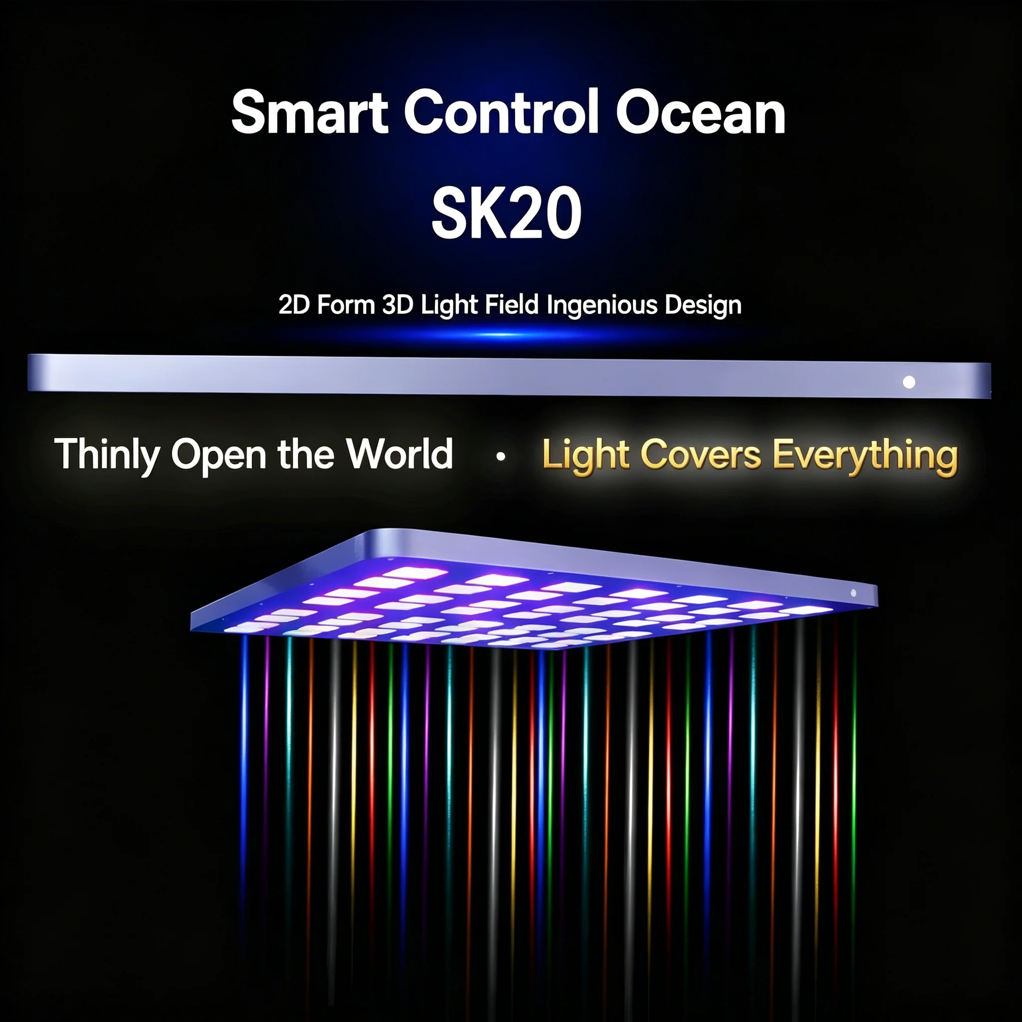 

SK20 SKY Light 215W Ultra-Slim Flat Panel Marine Light Unibody WIFI/Bluetooth 8-Channel For Marine Coral Reef Fish Tank