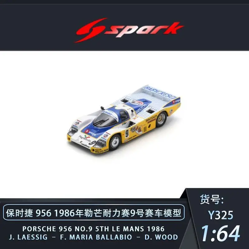 

Коллекционная модель автомобиля Spark 1:64 Porsche 956 1986 24 Hours of Le Mans Endurance Race из сплава