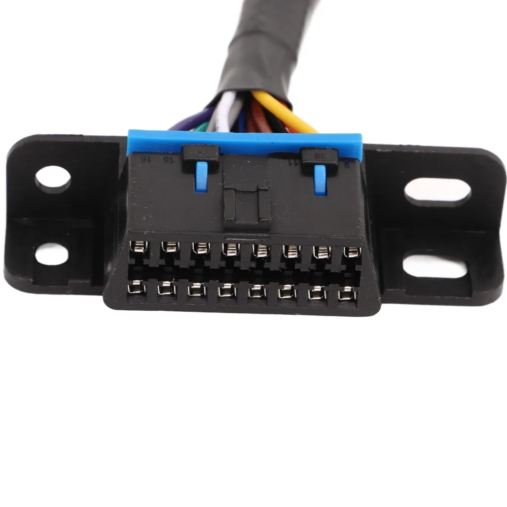 16 Pin Male to Female OBD2 Cable With Mounting Bracket Braided Shielding OBDII Cable 1ft/30cm OBD2 Replacement Cable
