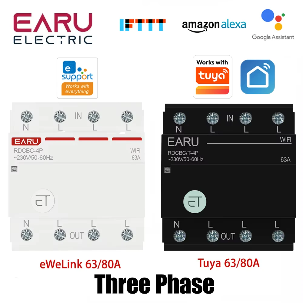 WIFI Circuit Breaker Smart Time Timer Relay Switch Voice Remote Control Tuya Ewelink APP Smart Home for Alexa Google Home