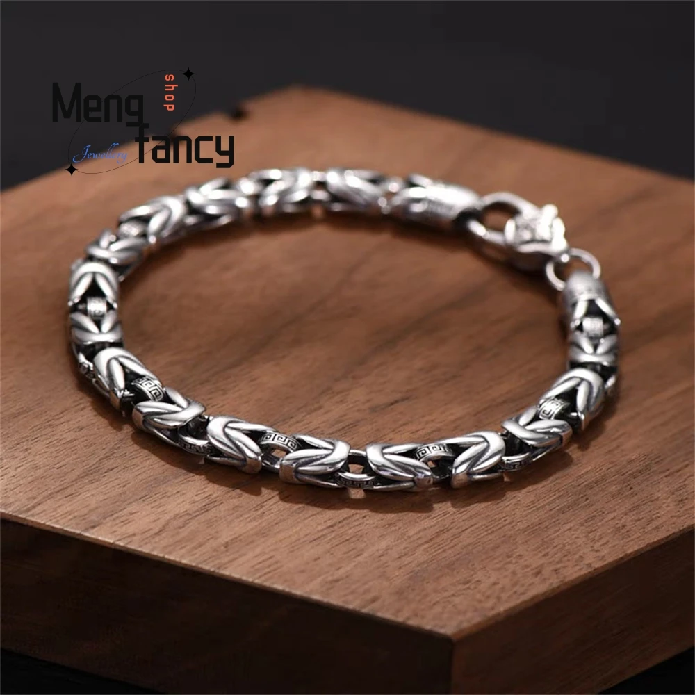 

Silver High-End Peace Pattern Bracelet, Vajra, Unique Retro Wristband, Niche, Simple And Fashionable Fashion Jewelry Exquisite