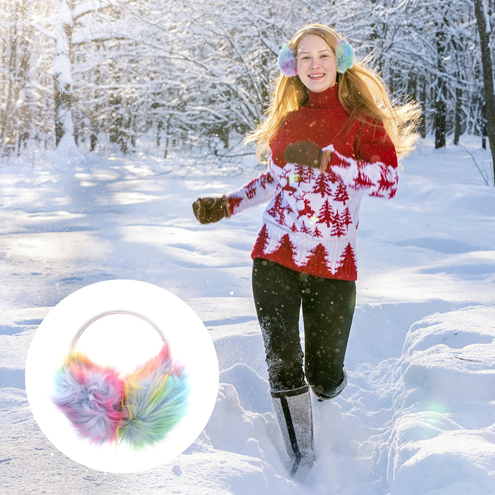 1 قطعة غطاء الأذن الدافئة الأخضر مريحة واقية الأذن إفشل ملابس الشتاء الدفء الأذنين الطقس البارد القبعات أغطية الرأس مريحة #2