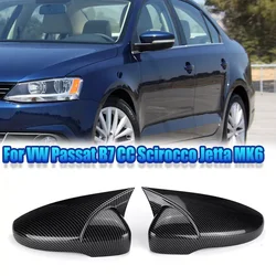 2X Side Wing Mirror Cover Caps For VW JETTA MK6 Volkswagen Passat B7 Scirocco Beetle CC Eos Rearview Mirror Cover Add on