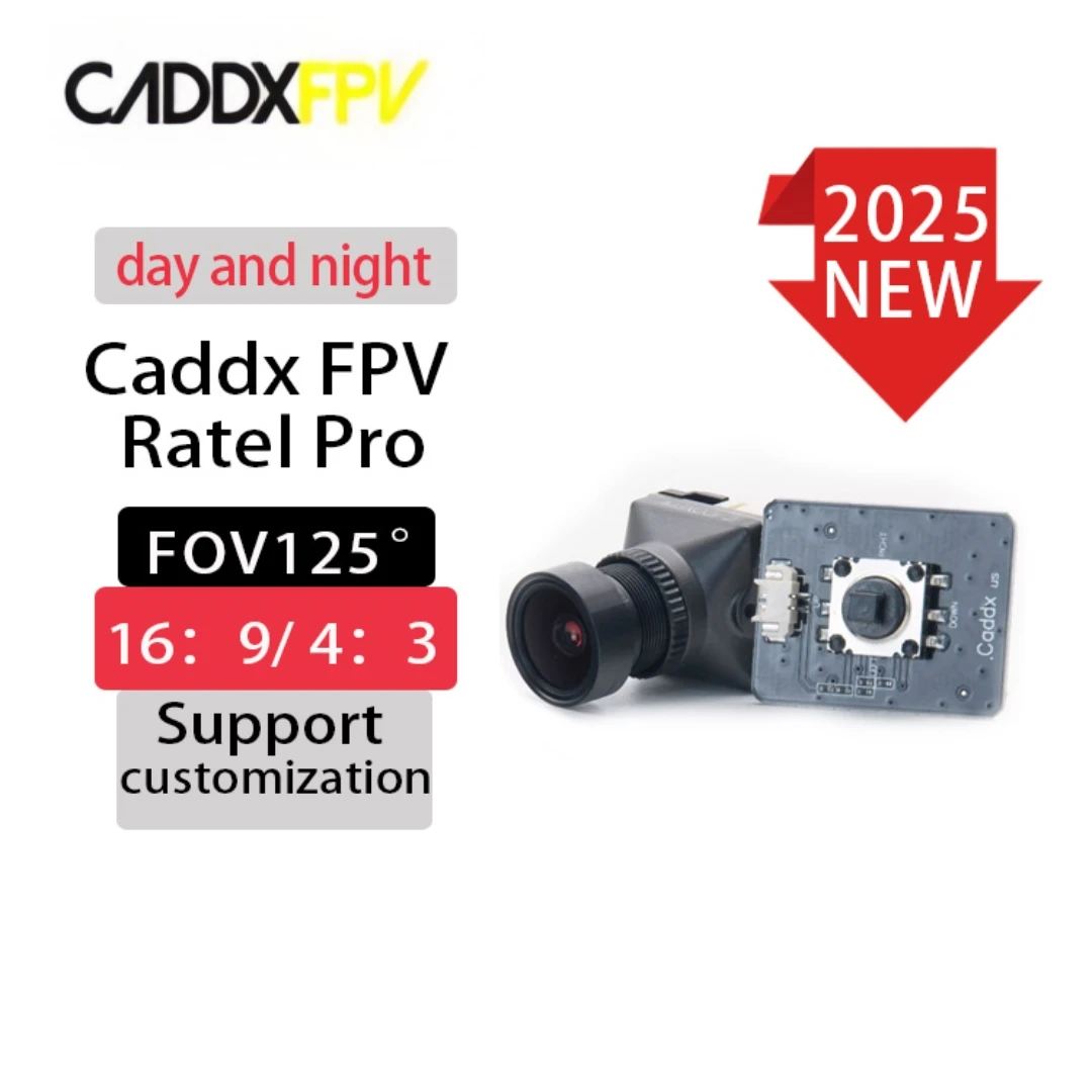 

CADDXFPV Ratel Pro 1500TVL NTSC PAL 16:9 4:3 Переключаемый Super WDR FPV Черная ночная версия Микрокамера FPV Дрон