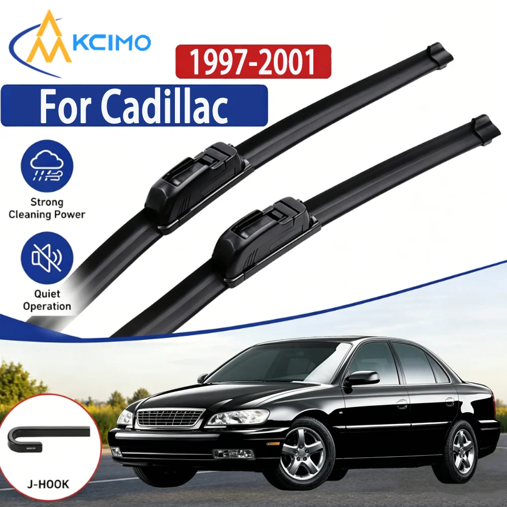 Para Cadillac Catera 1997-2001, Escobillas Limpiaparabrisas de Silicona Premium sin Soporte, Silenciosas, para Todo Clima, Juego de 2